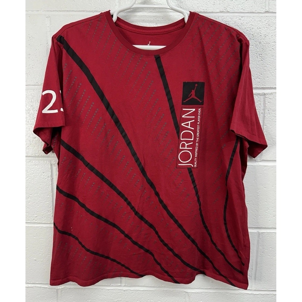 Jordan T-Shirt Red Jordan 9 Anthracite Narcos Pattern / Men's 3XL